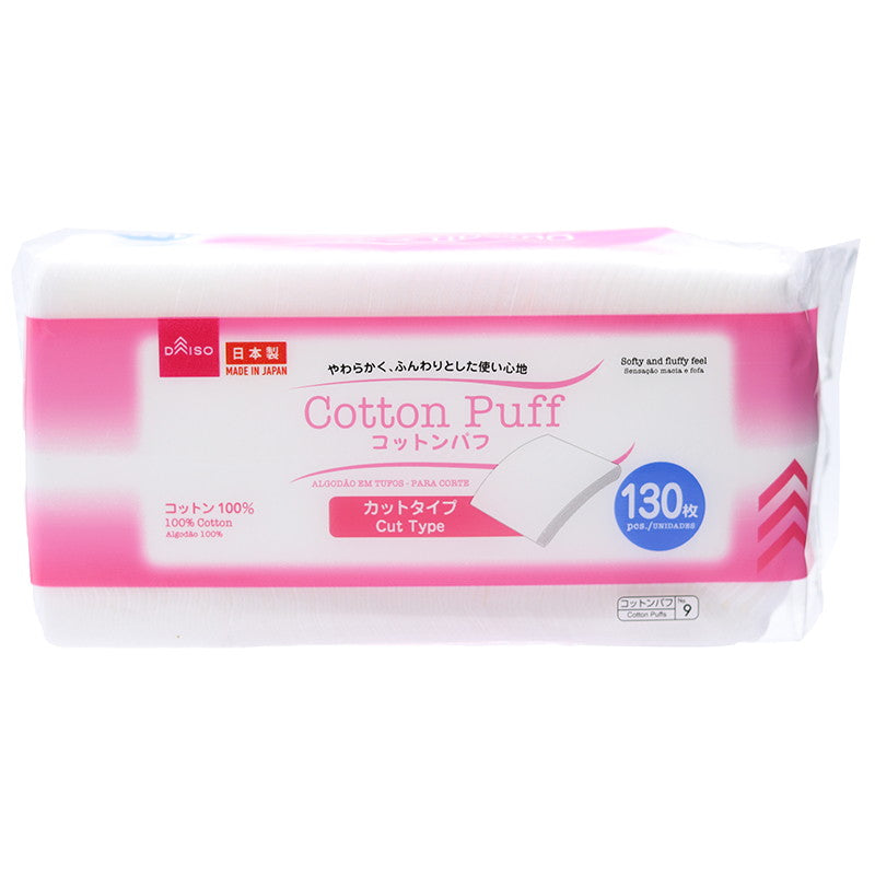 Daiso Japan Cut Type Cotton Puffs 130 Pcs